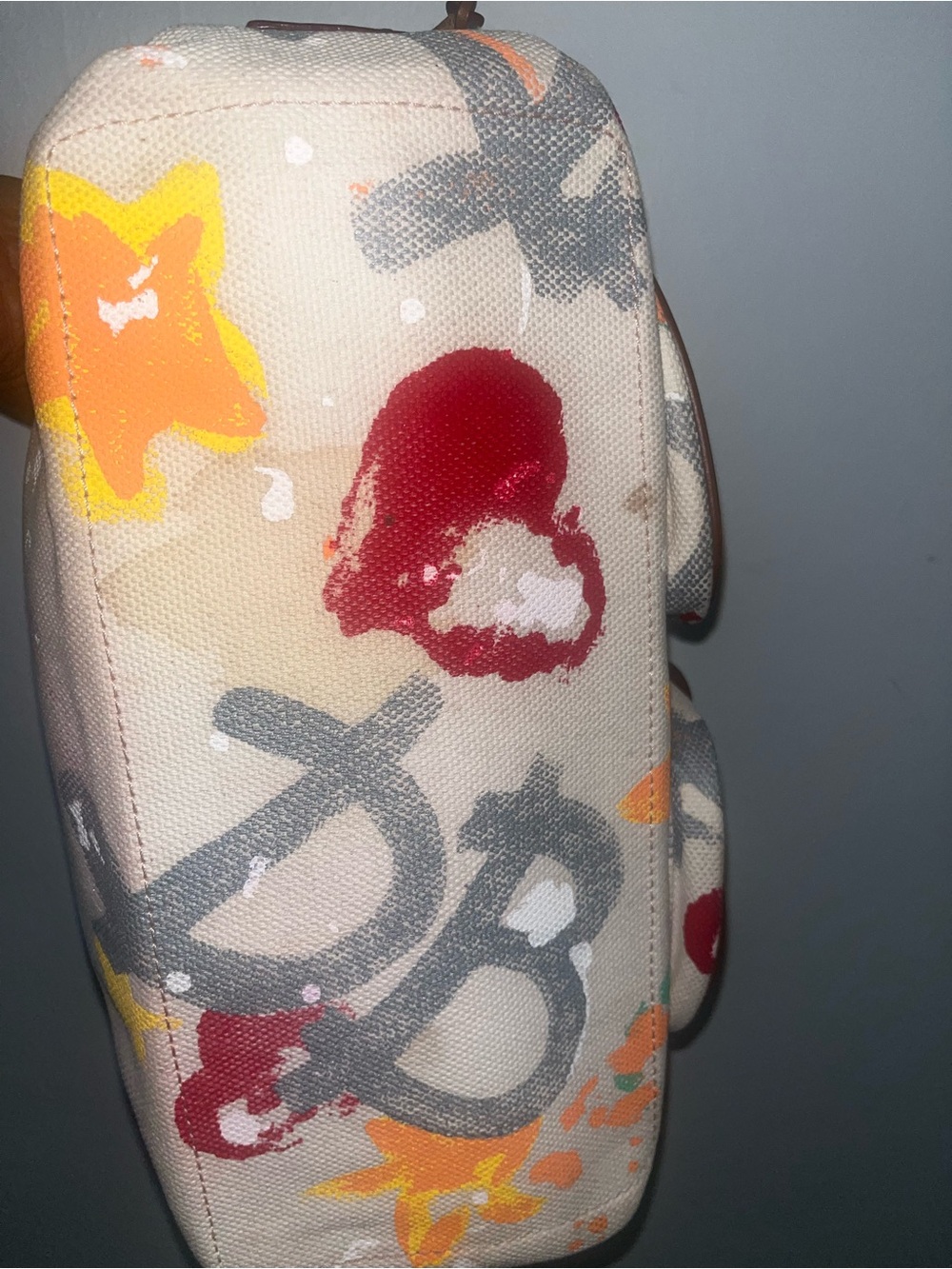 Dooney & Bourke Multicolor Floral Canvas Shoulder Bag with Brown Trim - Picture 9 of 11